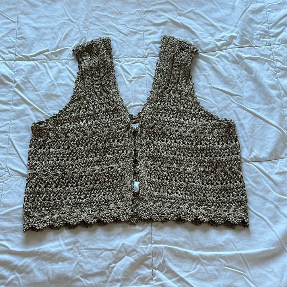 Sadie + Sage Crochet Boho Vest Size M